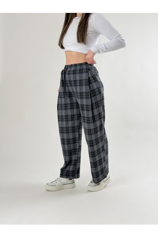 Cocopelli Ekose Kadın Baggy Pantolon Coc2681 Desenli
