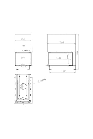 Echa Tech Asansörlü Epi Çelik Şömine Haznesi 60 X 110