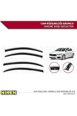 Fiat Egea Kromlu Cam Rüzgarlığı 4'Lü Set 2016-2021 Niken