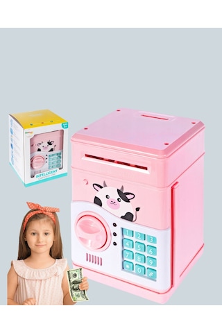 Çocuklar İçin Pembe Atm Görünümlü Elektronik Kumbara Belirtilmemiş