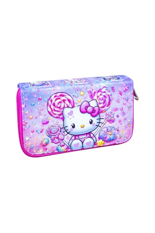 Kalem Kutusu Candy Kitty Orginazer Üç Bölmeli Vegan Deri Kalemlik Onesize