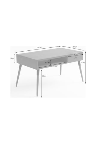 Mobenta Neo Desk Masif Çalışma Masası, 1 Çekmece Ve 1 Laptop Bölmesi - 120 Cm, An Antrasit