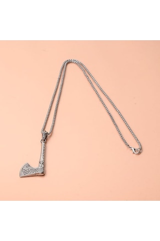 Viking Best Savaşçı Baltası Erkek Kolye Çelik İskandinav Takı