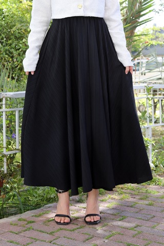Beli Lastikli Süper Kloş Etek Siyah