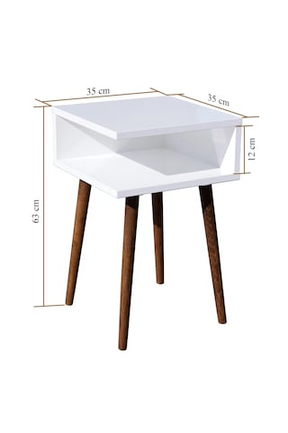 Ahşap Ayaklı Yan Sehpa Köşe Sehpa