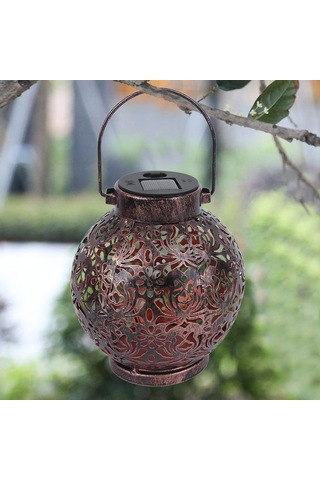 Folinda Dış Mekan Güneş Enerjili Demir Askılı Işık - Ip55 Su Geçirmez Bahçe Dekoratif Aydınlatma Lambası