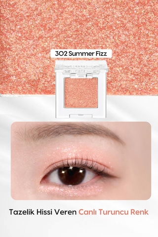 Kalıcı, Topaklanma Yapmayan, Simli Tekli Far Modern Shadow Glitter 302 Summer Fizz 302