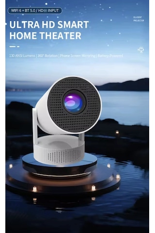 Hy300 Pro Max 4k Destekli Android 11 Wifi6 Zoom Bt Hoparlörlü Taşınabilir Akıllı Projektör