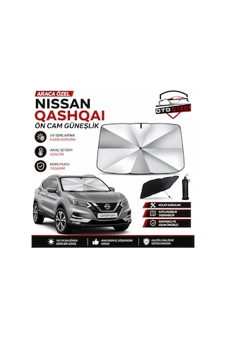 Nissan Qashqai Şemsiye Tip Ön Cam Güneşliği Katlanabilir Uv Korumalı Araç Cam Güneşlik