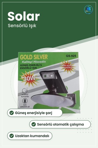 Güneş Enerjili Sensörlü Bahçe Aydınlatması Işık Solar Duvar Lamba