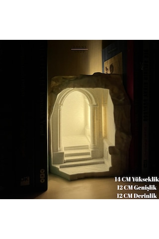 Antik Yunan Mağarası Tasarımlı Kitap Tutucu / Kitaplık Süsü