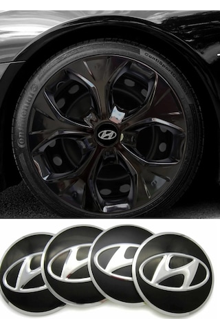 Hyundai Jant Göbeği Arması Alüminyum Jant Göbek Sticker 4'lü Set