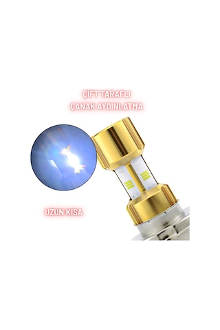 H4 Led Far Ampul Led Işık 12-24v 6000k Ultra Beyaz Metal Kasa Motosiklet Araba Uyum 1 Ad 12w/1500lm