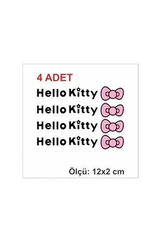 4 Adet Set Sevimli Hello Kitty Kapı Kolu Oto Araba Aksesuar Sticker Diğer
