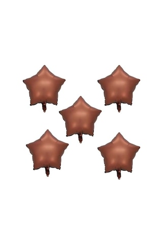 3 Adet Yıldız Folyo Balon Karamel 18 Inc Çok Renkli