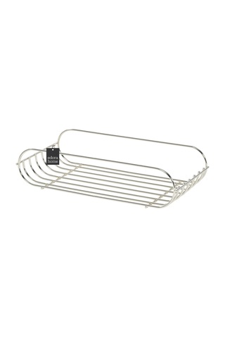 Silver Oval Köşeli Sabunluk /düzenleyici / Şampuanlık / Metal /paslanmaz/askı / Banyo Aksesuarı Gümüş