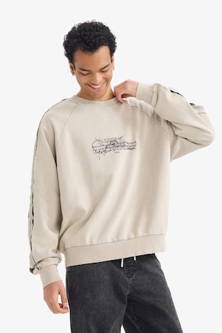 Defacto Boxy Fit Bisiklet Yaka Baskılı Sweatshirt G4355ax25wngr368 Gri-gr368