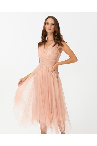 A Kesim V Yaka Tül Abiye-ten Ten