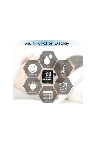 Ulzyvf Renkli Lcd Ekranlı Dijital Sıcaklık Nem Saati - Ev Kullanımı İçin Masaüstü Küçük Boyutlu