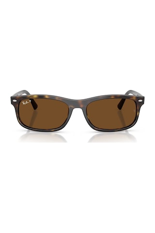 Ray-ban Rb 2224 71057 60 Unisex Polarize Dikdörtgen Kırçıllı Kahverengi Kemik Güneş Gözlüğü Kahverengi
