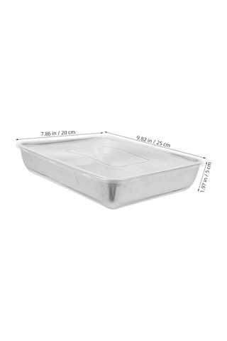 Znv Zenvia Mey İthalat Çok Amaçlı Paslanmaz Çelik Fırın Ve Saklama Kabı 25x20x5 Cm Znv2025 Cmn Renkli