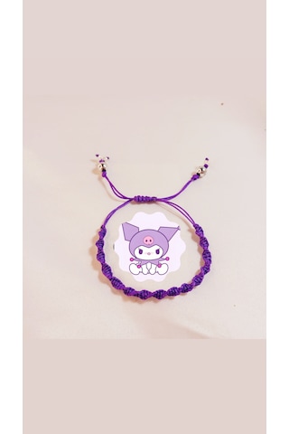 Kuromi Makrome Bileklik Asi Ruhun Sembolü Gotik Kawaii Tarzı Mor