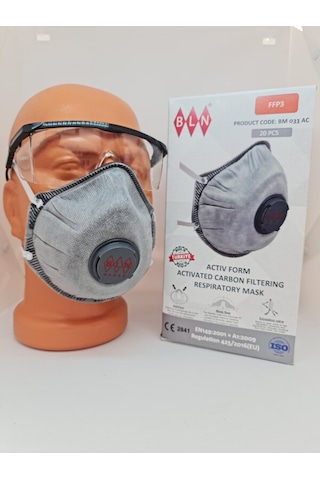 Bln Bm 022 Ac Ffp2 Nr Aktif Karbonlu Ventilli Toz Maske 20 Adet
