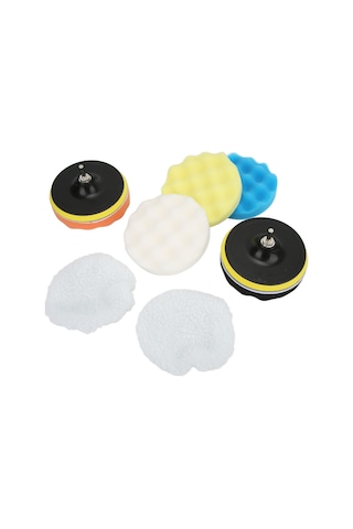 Moveevo 6 İnç 11 Parça Araç Cila Seti: Pnömatik/elektrikli Cila Makinesi İçin, Fiber-sünger Paspaslar, Hızlı Değişim Kanca-loop Tasarımı, Ayna Parlaklığı Artırır