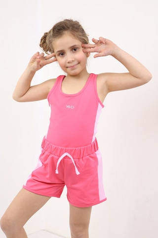 Toontoy Kids Toontoy Kız Çocuk Nakışlı Şortlu Takım Fuşya
