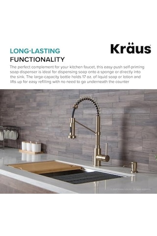 Kraus Boden Mutfak Sabunu Ve Losyon Dispenseri Spot İçermez Antika Şampanya Bronz, Ksd-53sfacb 12 Izgara
