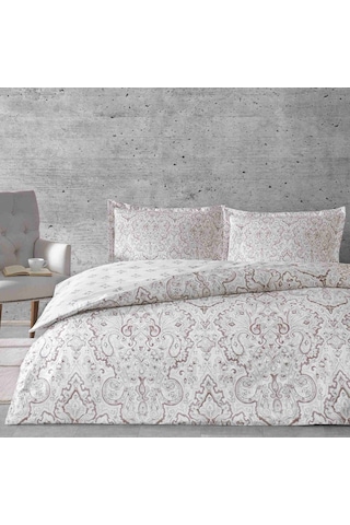 Taç Pamuk Saten Nevresim Takım Cassandra Gri Çift Kişilik Gri
