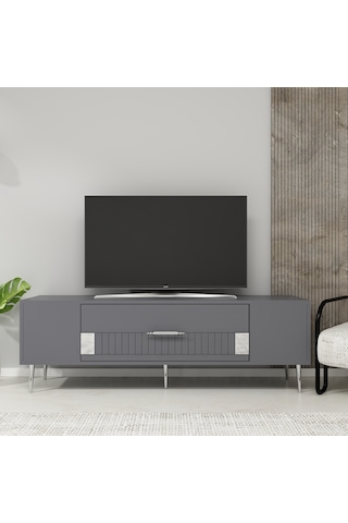Pencap Tv Sehpası Tv Ünitesi 150 Cm Antrasit Gümüş