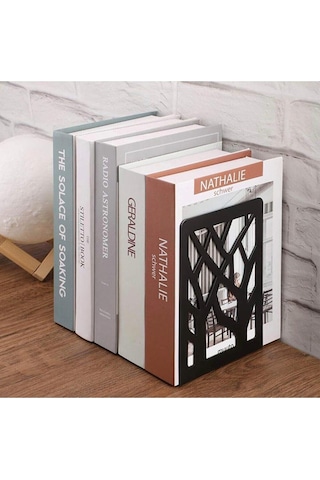 Ağaç Desenli Metal Kitap Desteği - Kitap Tutucu - Ev ve Ofis Deko