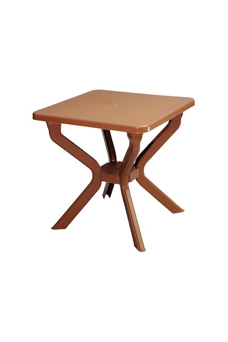 Omnipazar Mt-gf235 Prima Isola Plastik Kare Bahçe Balkon Masa 70x70 Cm Kahverengi