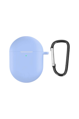 Koodmax Xiaomi Redmi Buds 4 Uyumlu Silikon Kılıf + Metal Kopça - Açık Mavi