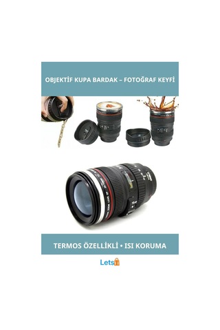 Şık Çelik Objektif Termos Kupa Bardak Çok Renkli