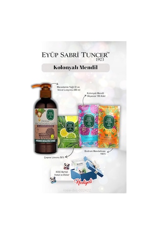 Kolonyalı Mendil Limon 50'li, 150'li Okyanus Ve Mandalina, Macadamia Losyon 250 Ml Rosie Tekli