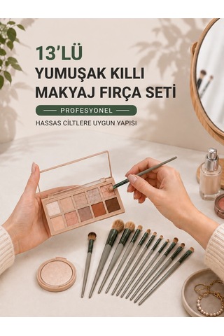 Zenvia 13 Lü Yumuşak Kıllı Makyaj Fırça Seti Profesyonel Hassas Ciltlere Uygun Yapısı Znv2026