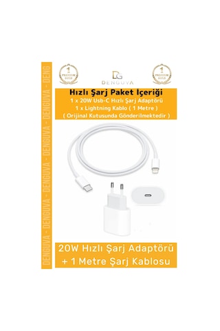 Şarjaleti Apple iPhone Uyumlu 20w Usbc Hızlı Şarj Adaptörü Lightning Kablo Akım Korumalı Seti 14 15 Plus Pro