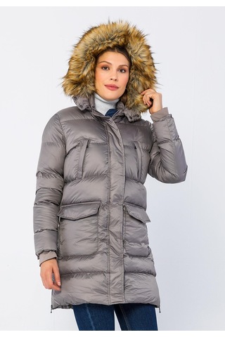 Cekmon Kadın Regular Fit Astarlı Çok Cepli Kapuşonu Çıkan Rahat Mont 001