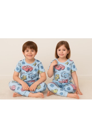 Isobel Kids Araba Desenli Pijama Takım Mavi
