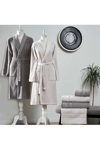 Taç Bliss Pure Cotton Pamuk Aile Seti Gri Antrasit