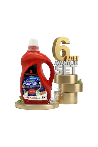 Worldchem Çamaşır Detarjanı Sıvı Renkliler 6x2 Lt 2 L