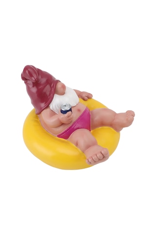 Hangfox Sarı Reçine Cüce Heykeli - Havuz, Göl, Bahçe Dekorasyonu - Su Üstünde Yüzen Funny Outdoor Ve Indoor Ornament