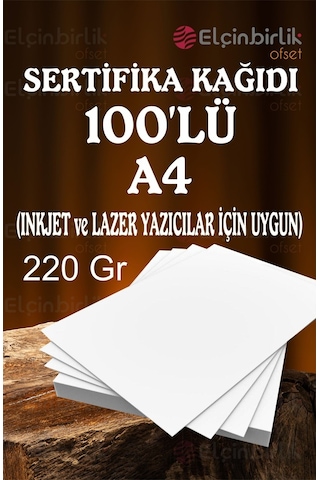 A4 Sertifika Kağıdı 220 G 100 Adet