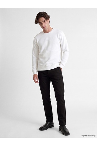 Lcw Vision Beyaz Bisiklet Yaka Erkek Sweatshirt