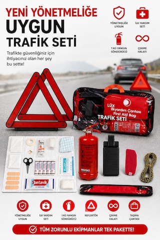 Trafik Seti Tüv -turk Muayene Uyumlu Yangın Söndürücülü