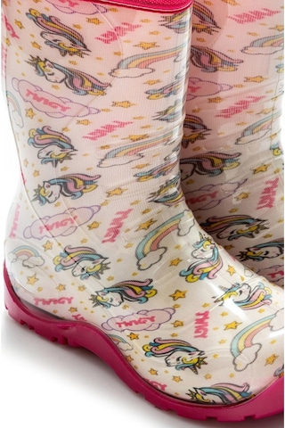 Twigy Nn0607 Yağmur Beyaz Çocuk Çizme Beyaz