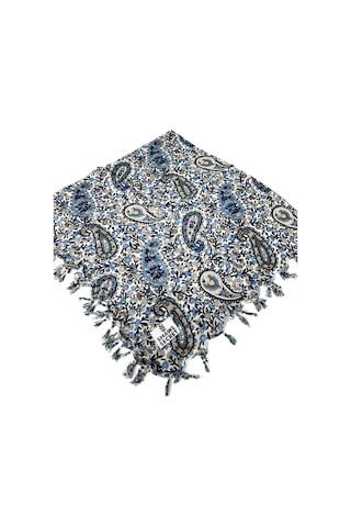 Shawl Secret Sökme Boncuklu Pamuk Yazma - 05868 Vizon-mavi