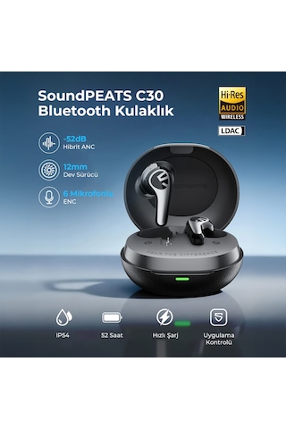 Soundpeats C30 Hybrid Bluetooth 6.0 Kablosuz Kulak İçi Kulaklık